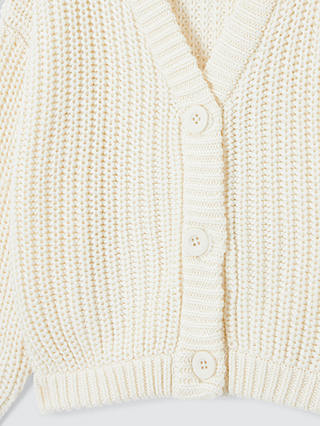 John Lewis ANYDAY Kids' Chunky Knit Cardigan, Off White