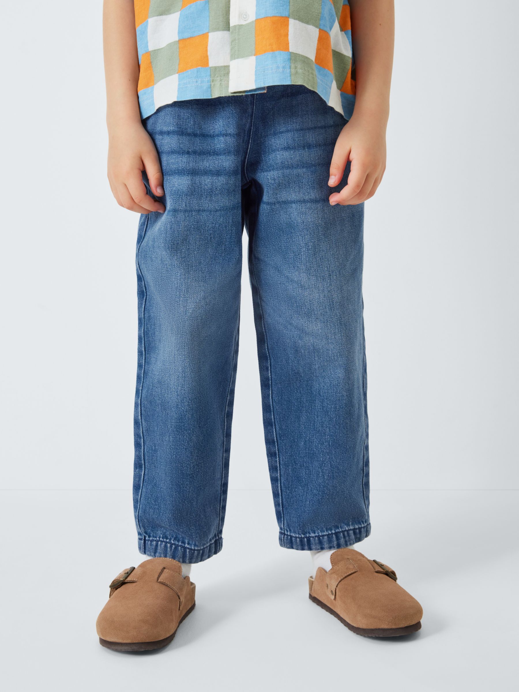 John Lewis ANYDAY Boy's Denim Pull-On Trousers, Blue, 11 years