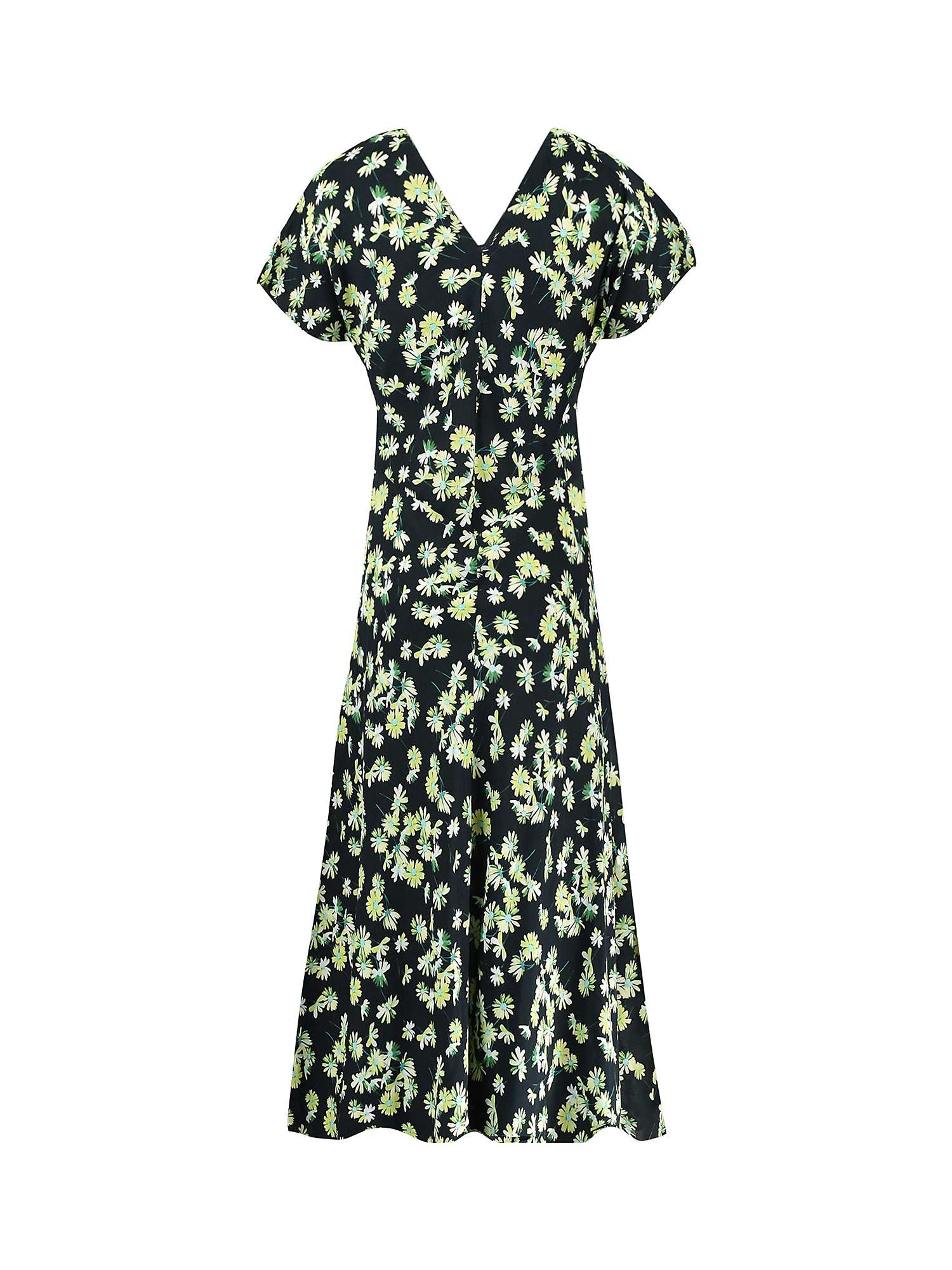 Buy Ro&Zo Petite Daisy Floral V Neck Midi Swing Dress, Green Online at johnlewis.com