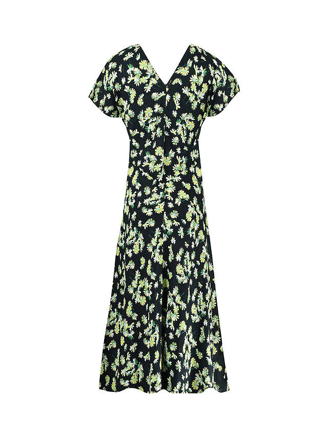 Ro&Zo Petite Daisy Floral V Neck Midi Swing Dress, Green