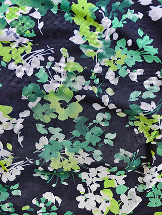 Ro&Zo Petite Floral Mesh Split Side Midi Bodycon Dress, Green