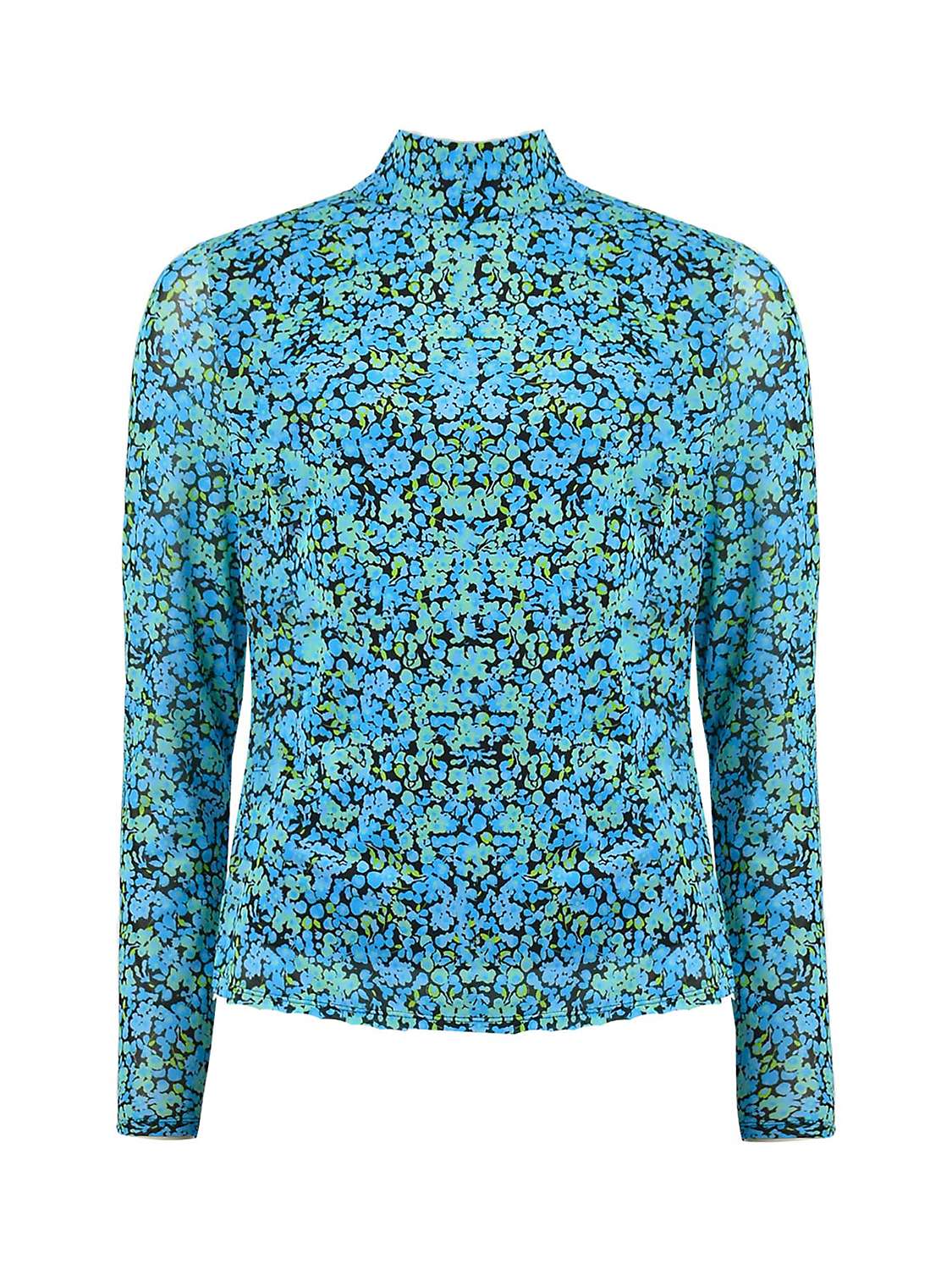 Buy Ro&Zo Floral Mesh Shirt, Blue Online at johnlewis.com