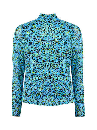 Ro&Zo Floral Mesh Shirt, Blue