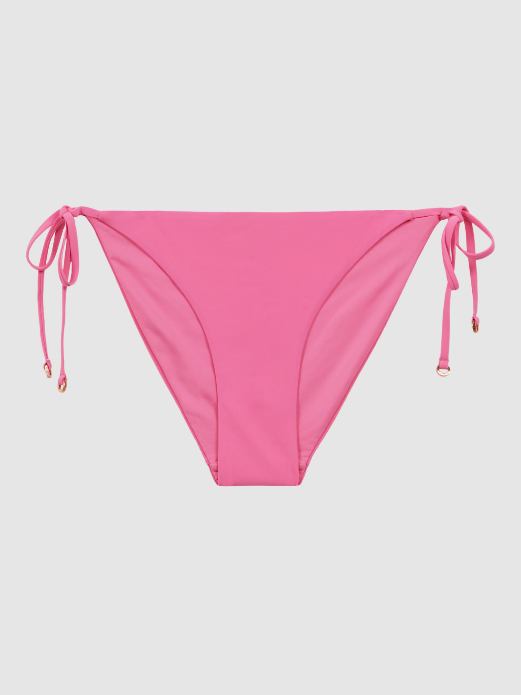 Reiss Ripley Side Tie Bikini Bottoms Pink At John Lewis And Partners