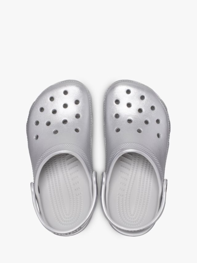 Metallic 2025 silver crocs