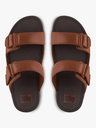 FitFlop Gogh Moc Leather Slides, Tan