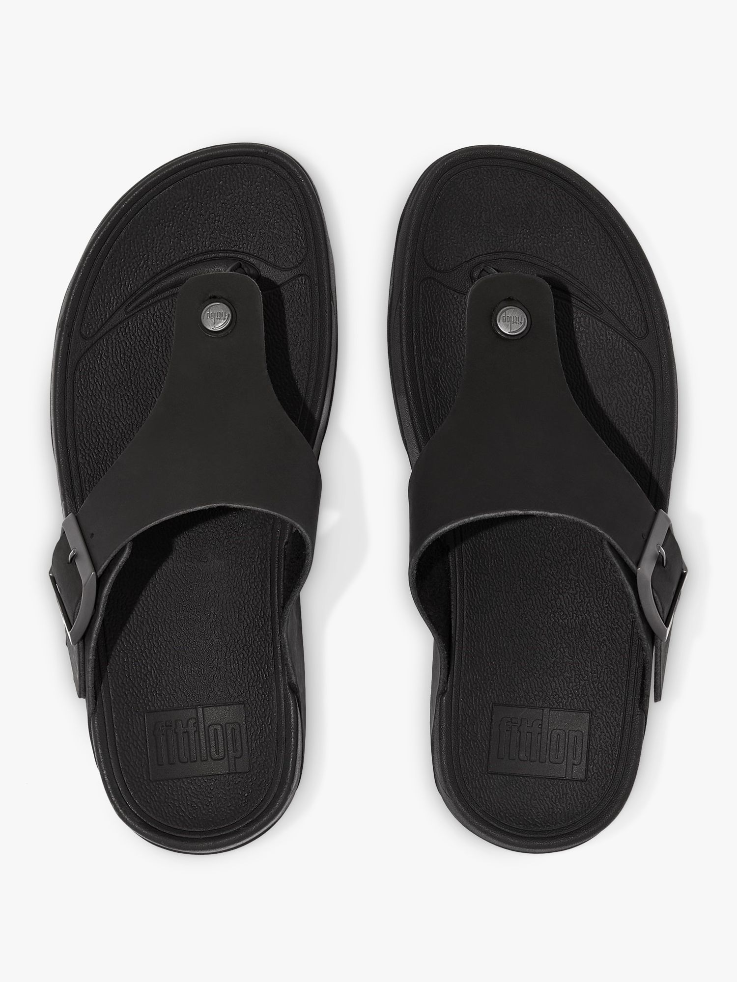 FitFlop Trakk II Leather Sandals, Black at John Lewis & Partners