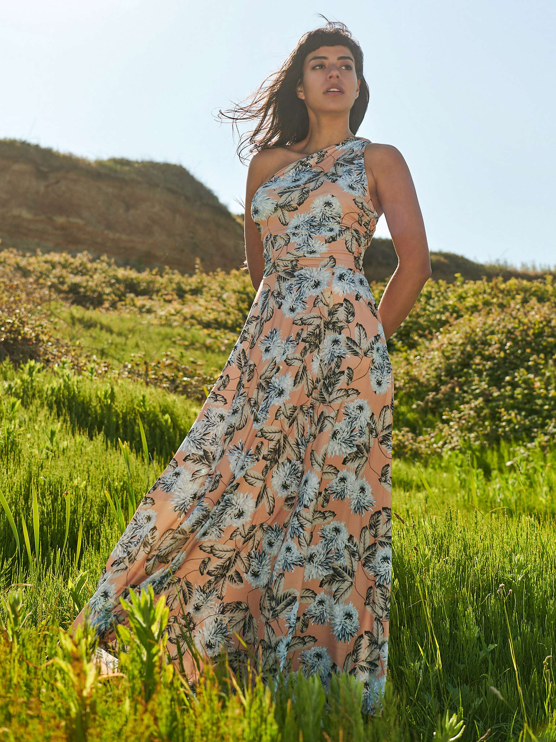 Buy Jolie Moi Floral Asymmetric Maxi Dress, Multi Online at johnlewis.com