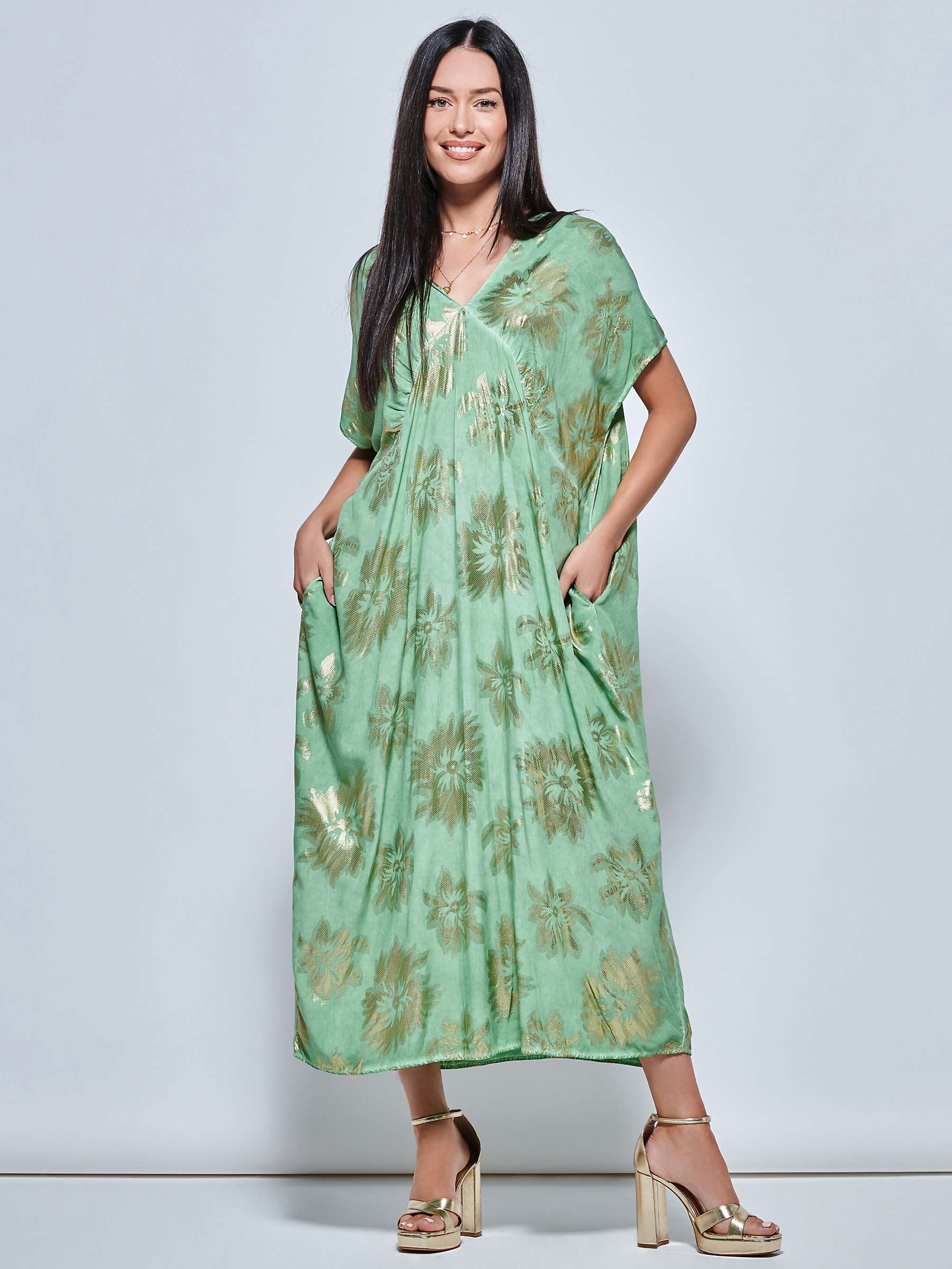 Buy Jolie Moi Short Sleeve Tunic Maxi Dress Online at johnlewis.com