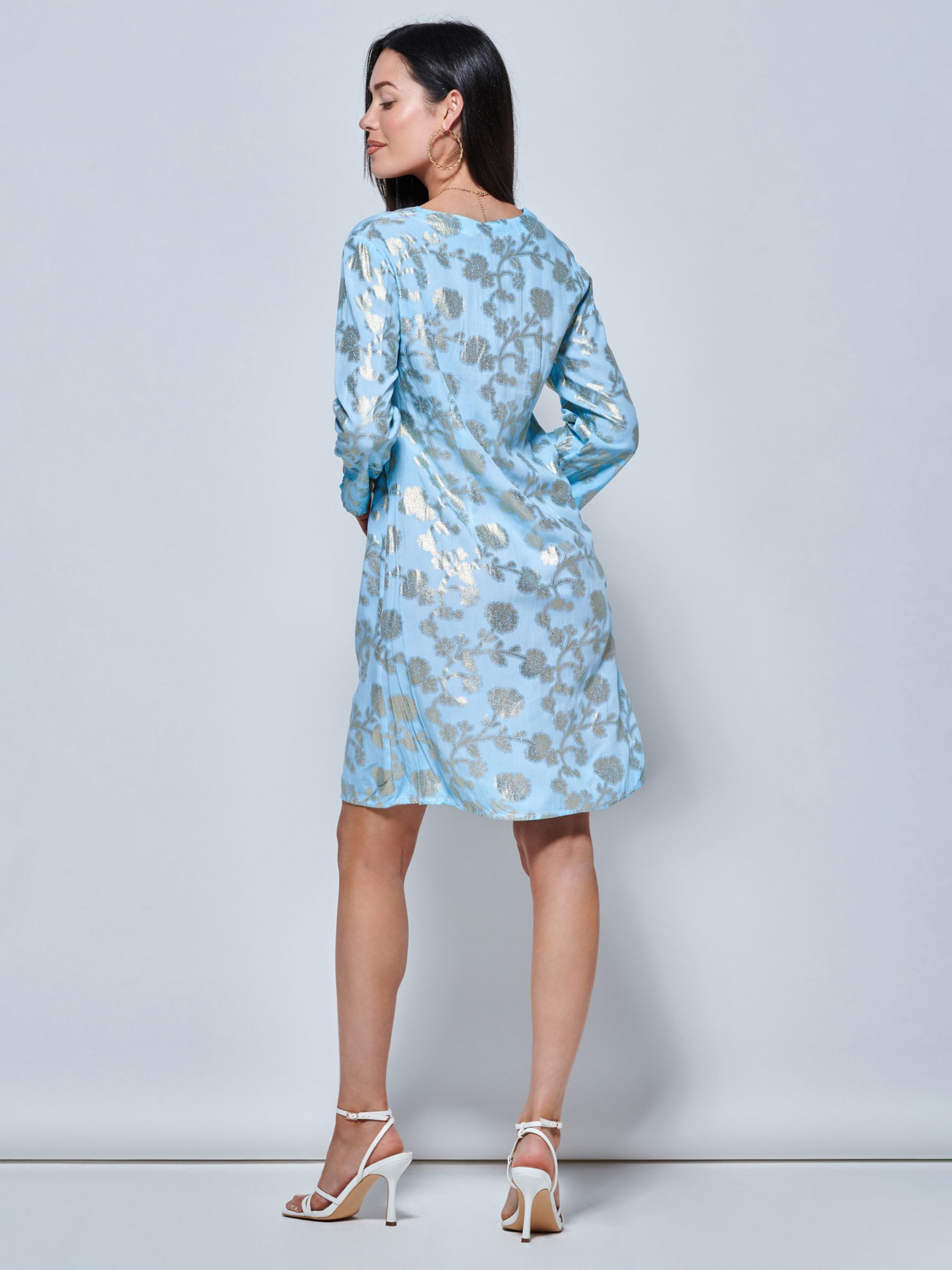 Jolie Moi Floral Print Tunic Dress, Blue, S