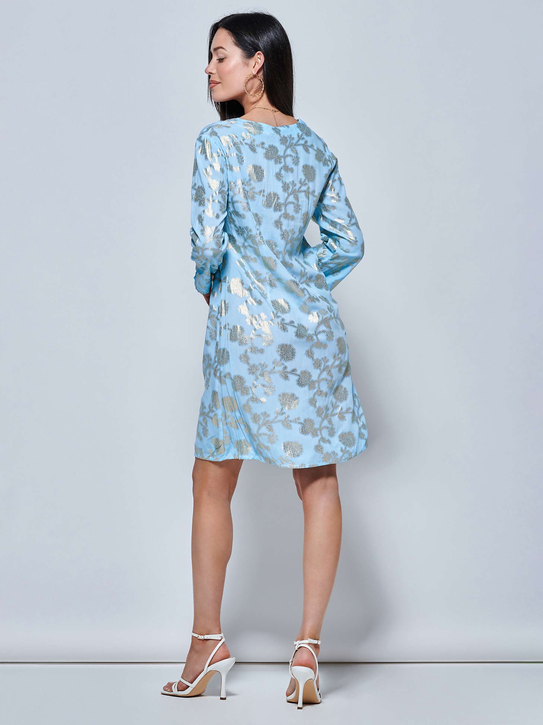 Buy Jolie Moi Floral Print Tunic Dress, Blue Online at johnlewis.com