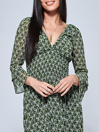 Jolie Moi Qaiya Chiffon Maxi Dress, Green/White
