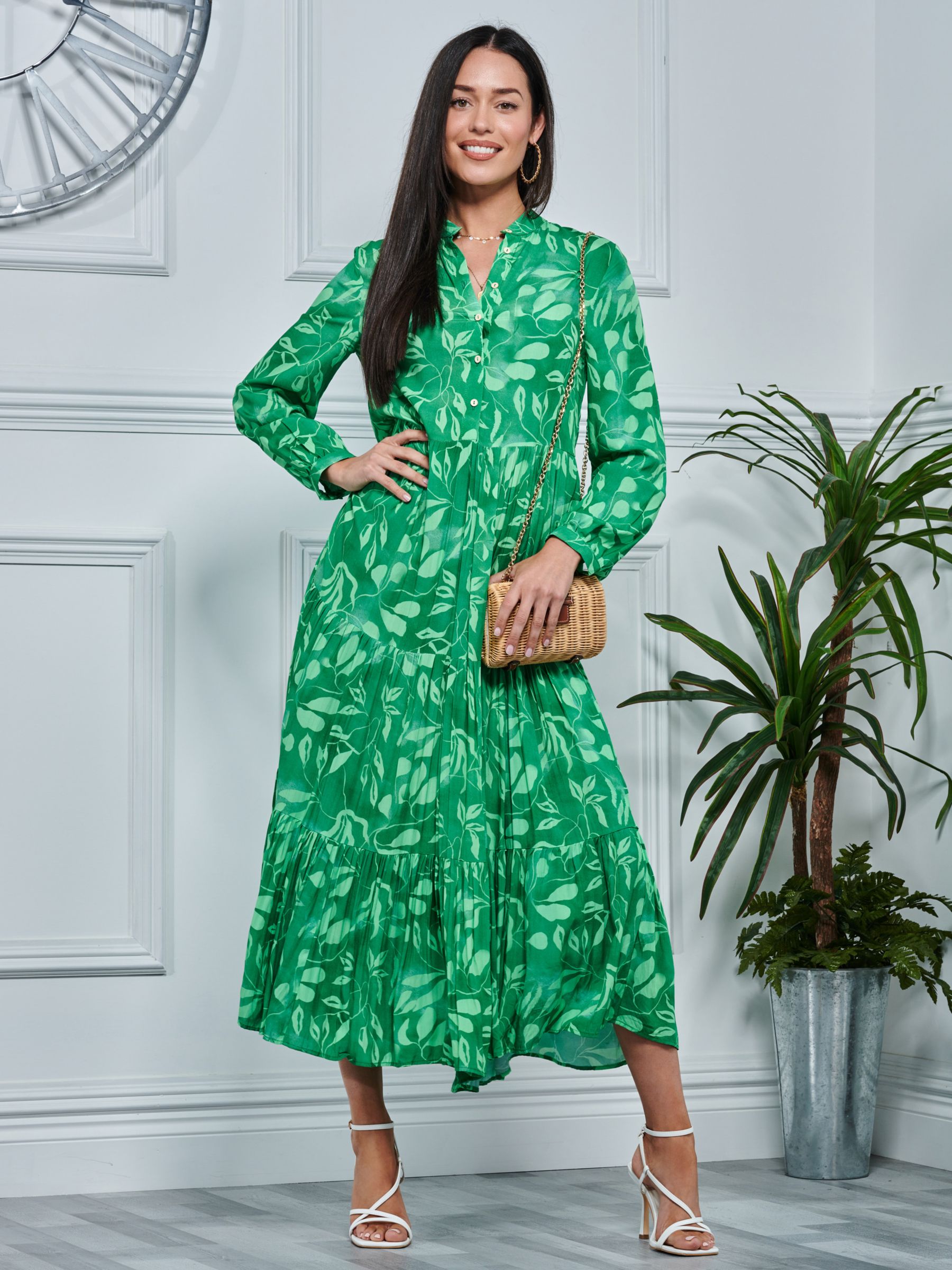 Buy Jolie Moi Leaves Shirt Midi Dress Online at johnlewis.com