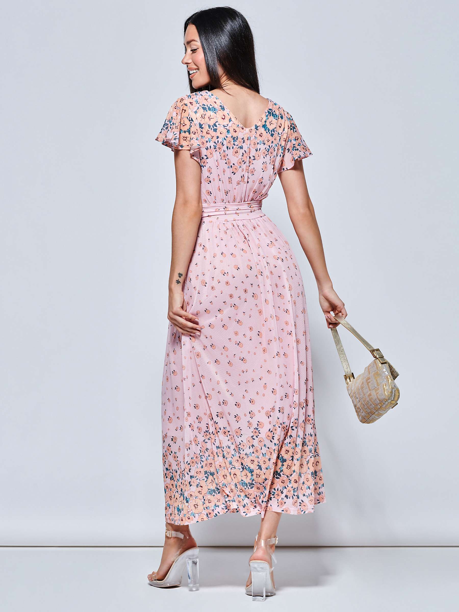 Buy Jolie Moi Mirrored Floral Mesh Maxi Dress Online at johnlewis.com