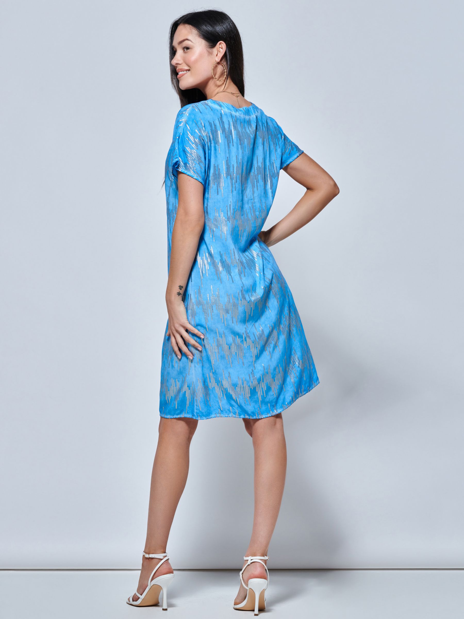 Jolie Moi Abstract Print Tunic Dress, Blue, S