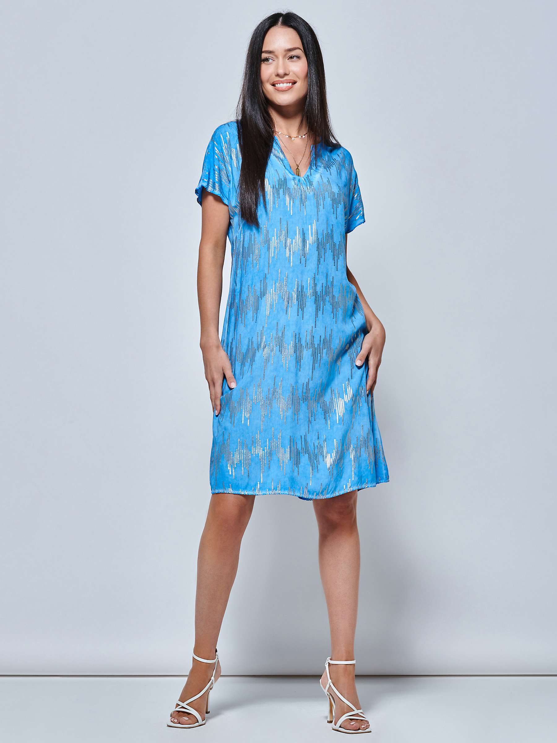 Buy Jolie Moi Abstract Print Tunic Dress, Blue Online at johnlewis.com