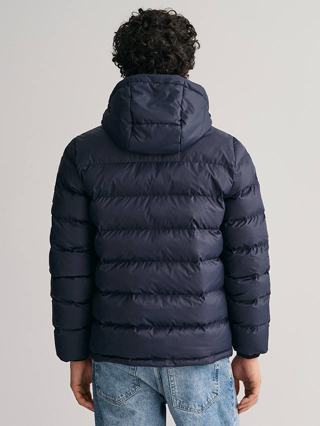 GANT Active Cloud Water-Repellant Hooded Puffer Jacket, Evening Blue at ...