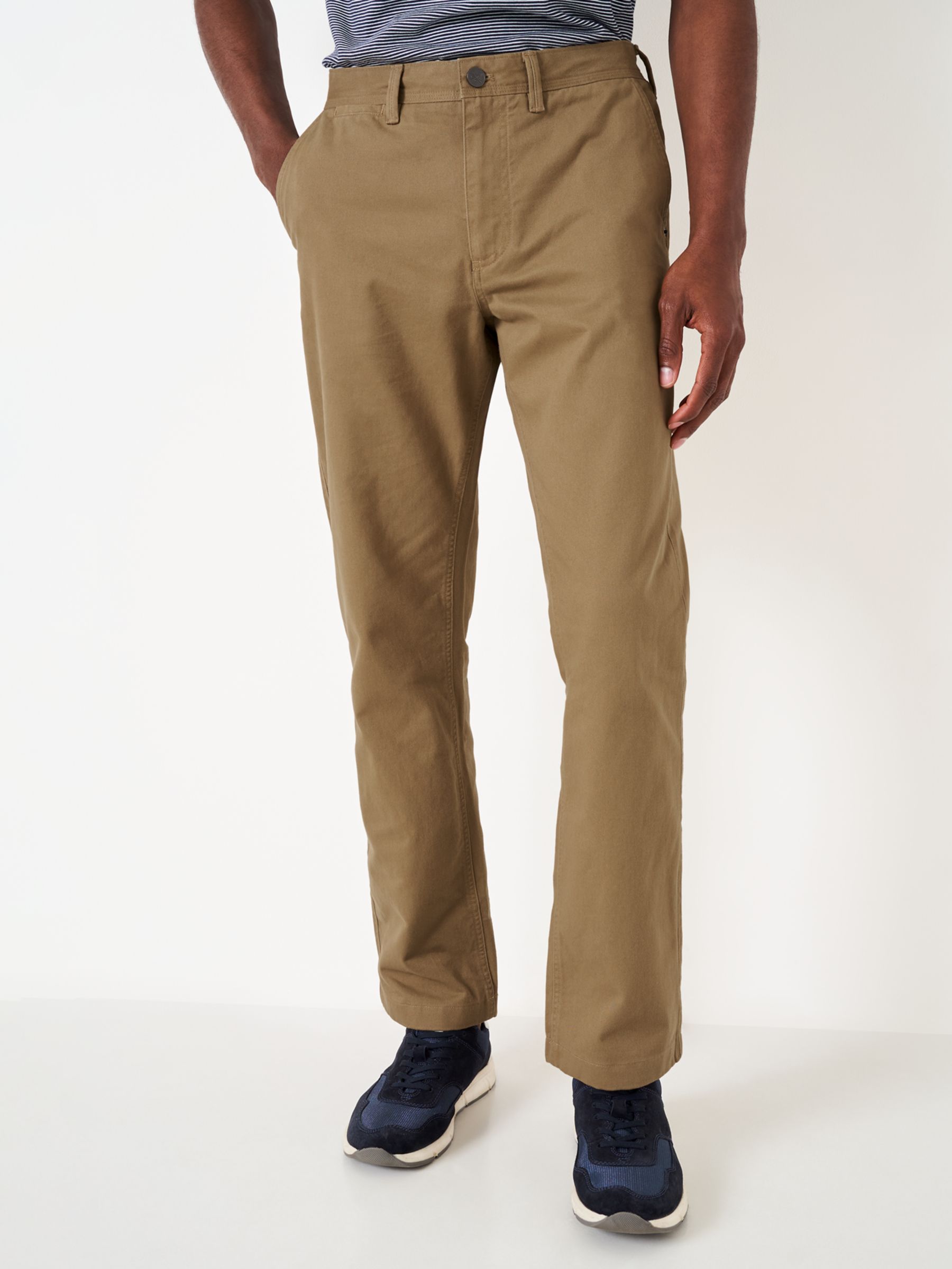 Crew Clothing Cotton Vint Chinos, Taupe, 34L