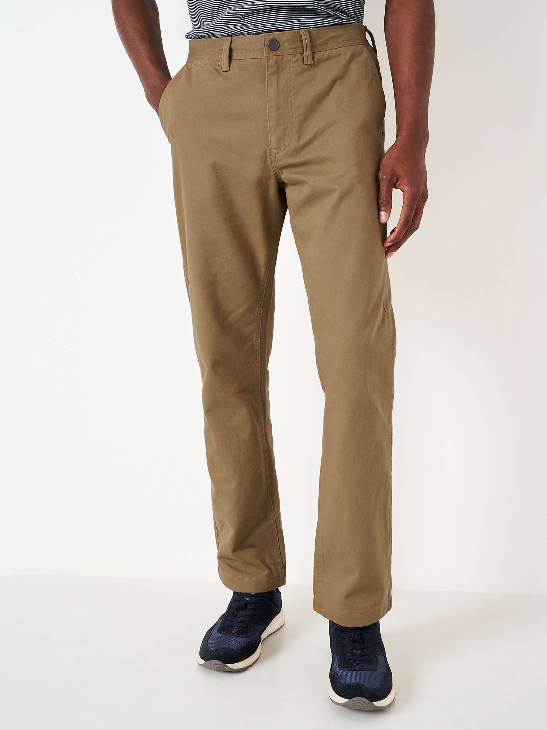 Crew Clothing Cotton Vint Chinos, Taupe at John Lewis & Partners