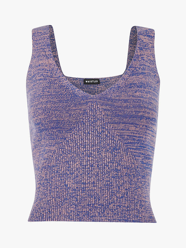 Whistles Space Dye Knitted Tank Top, Blue/Multi