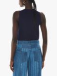 Whistles Sleeveless Ribbed Tank Top, Navy