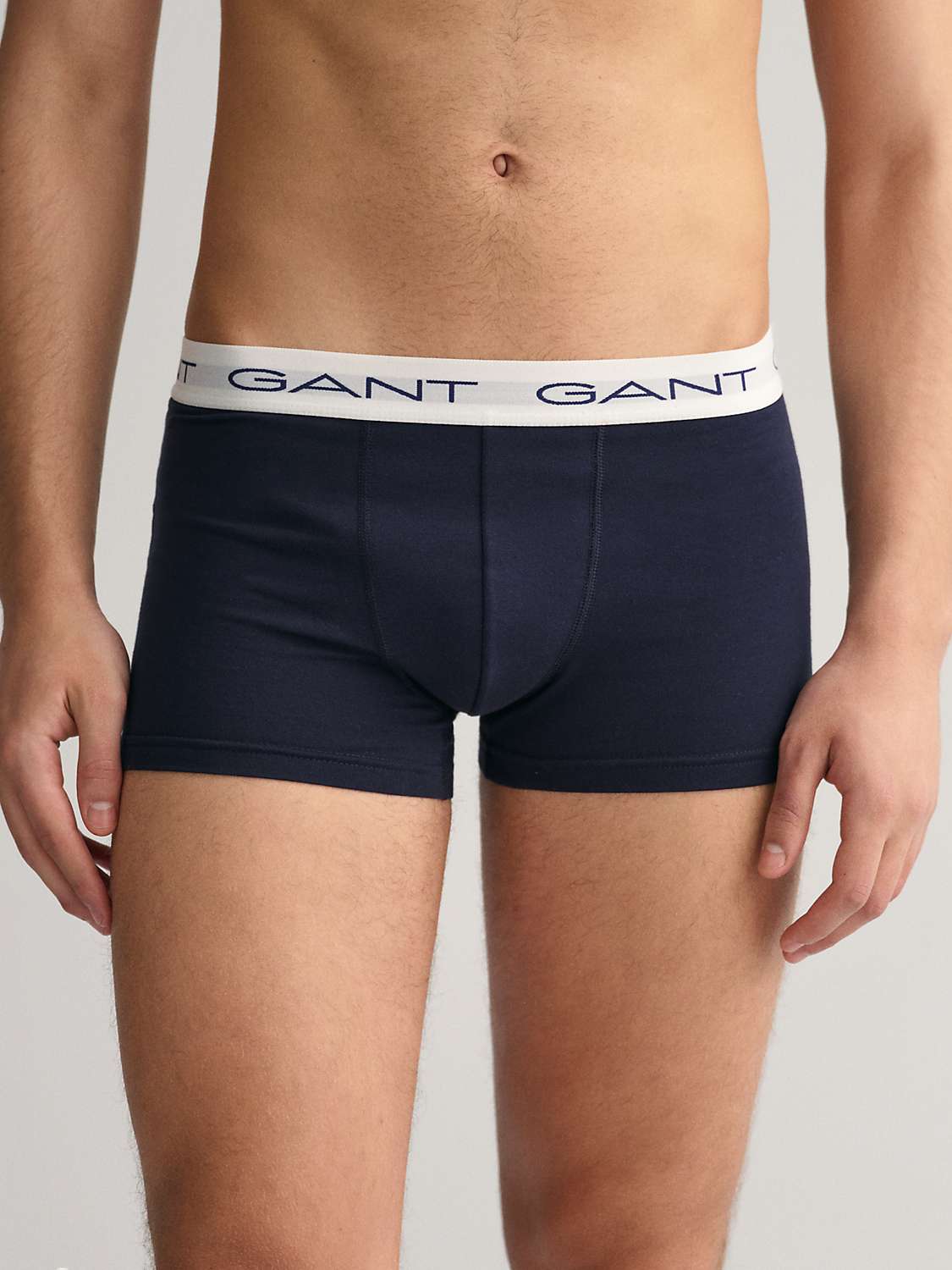 Buy GANT Cotton Stretch Jersey Trunks, Pack of 3, Navy/Red/White Online at johnlewis.com