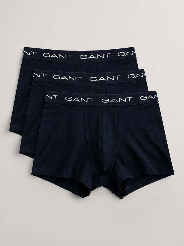 GANT Cotton Stretch Jersey Trunks, Pack of 3, Navy