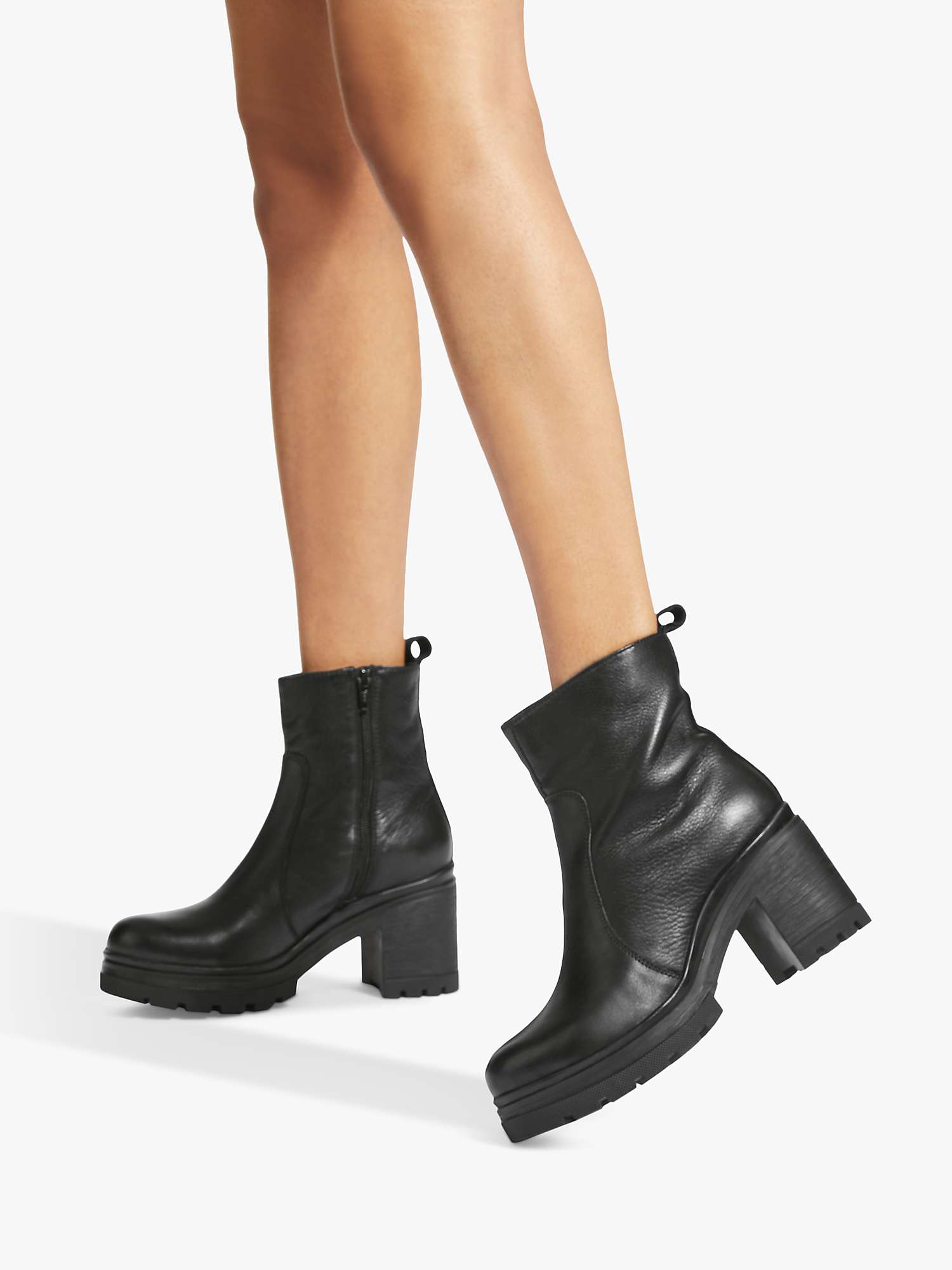 Buy KG Kurt Geiger Covent Leather Heeled Ankle Boots, Black Online at johnlewis.com