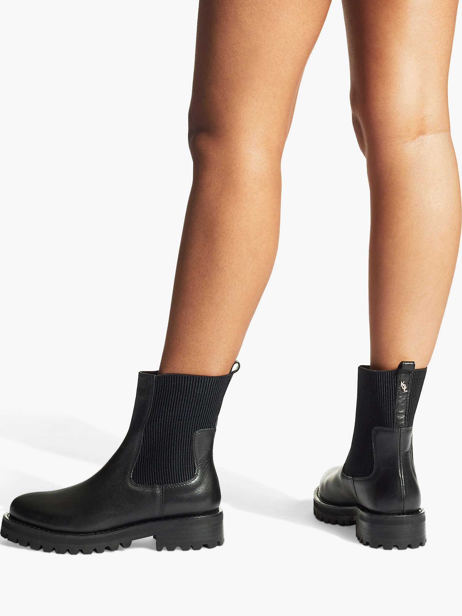 Buy KG Kurt Geiger South Chunky Leather Chelsea Boots, Black Online at johnlewis.com