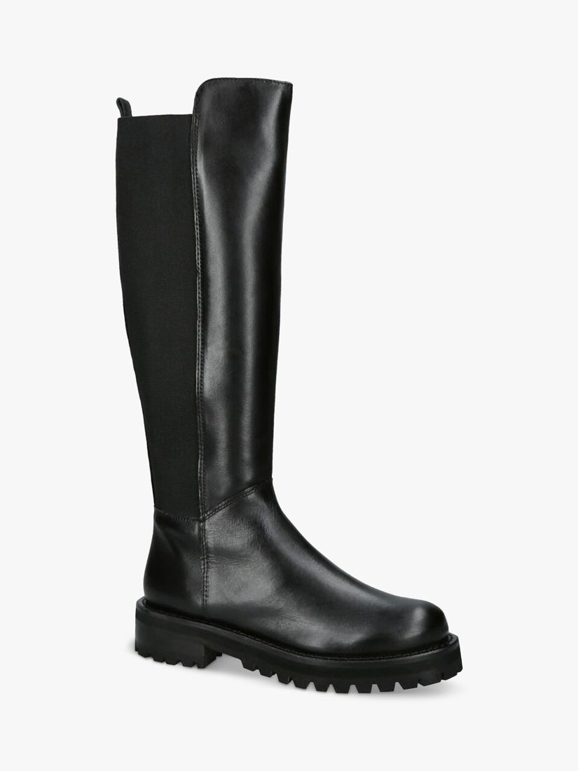 KG Kurt Geiger South Leather Knee High Boots, Black at John Lewis ...