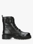 KG Kurt Geiger South Lace Up Leather Biker Boots, Black