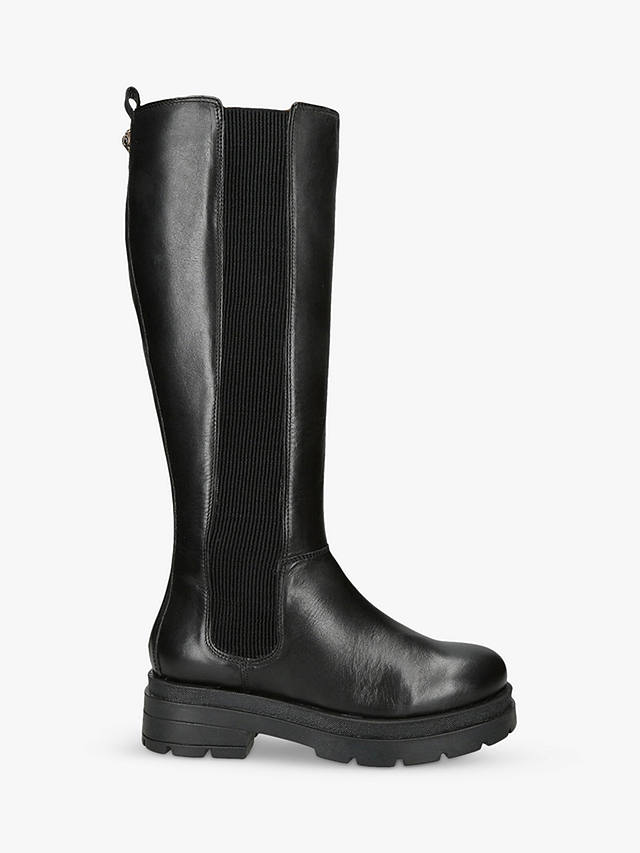 KG Kurt Geiger Brixton Leather High Boots, Black at John Lewis & Partners