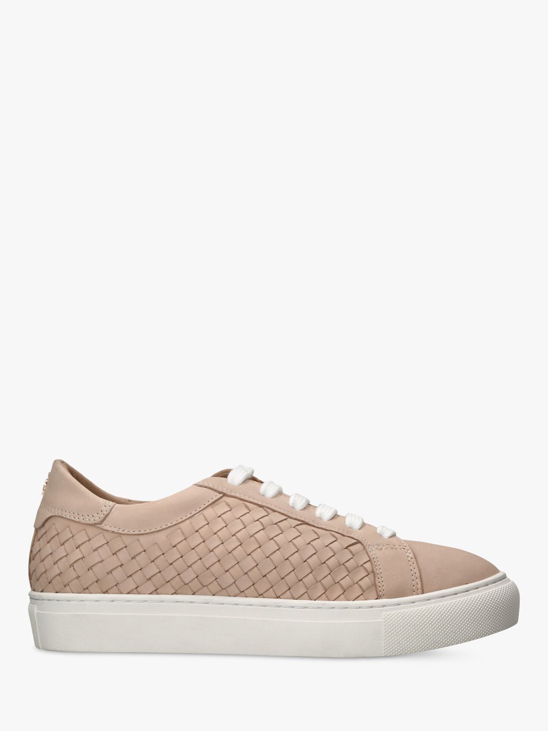 KG Kurt Geiger Dulwich Leather Weave Trainers, Pink Blush at John Lewis ...