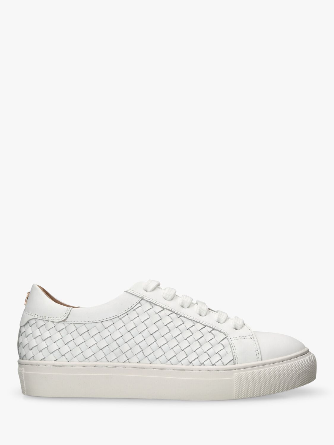 KG Kurt Geiger Dulwich Leather Weave Trainers, White at John Lewis ...