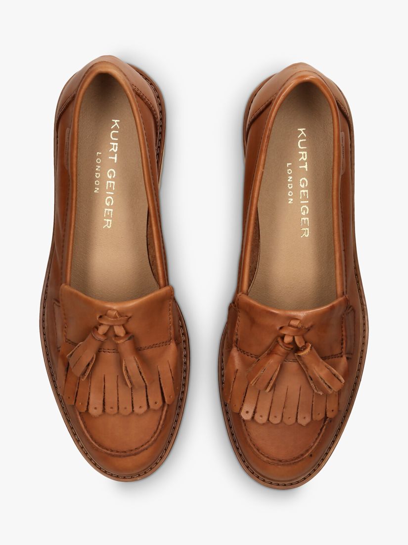 Kurt Geiger London Olympia Leather Loafers, Brown Tan, 4