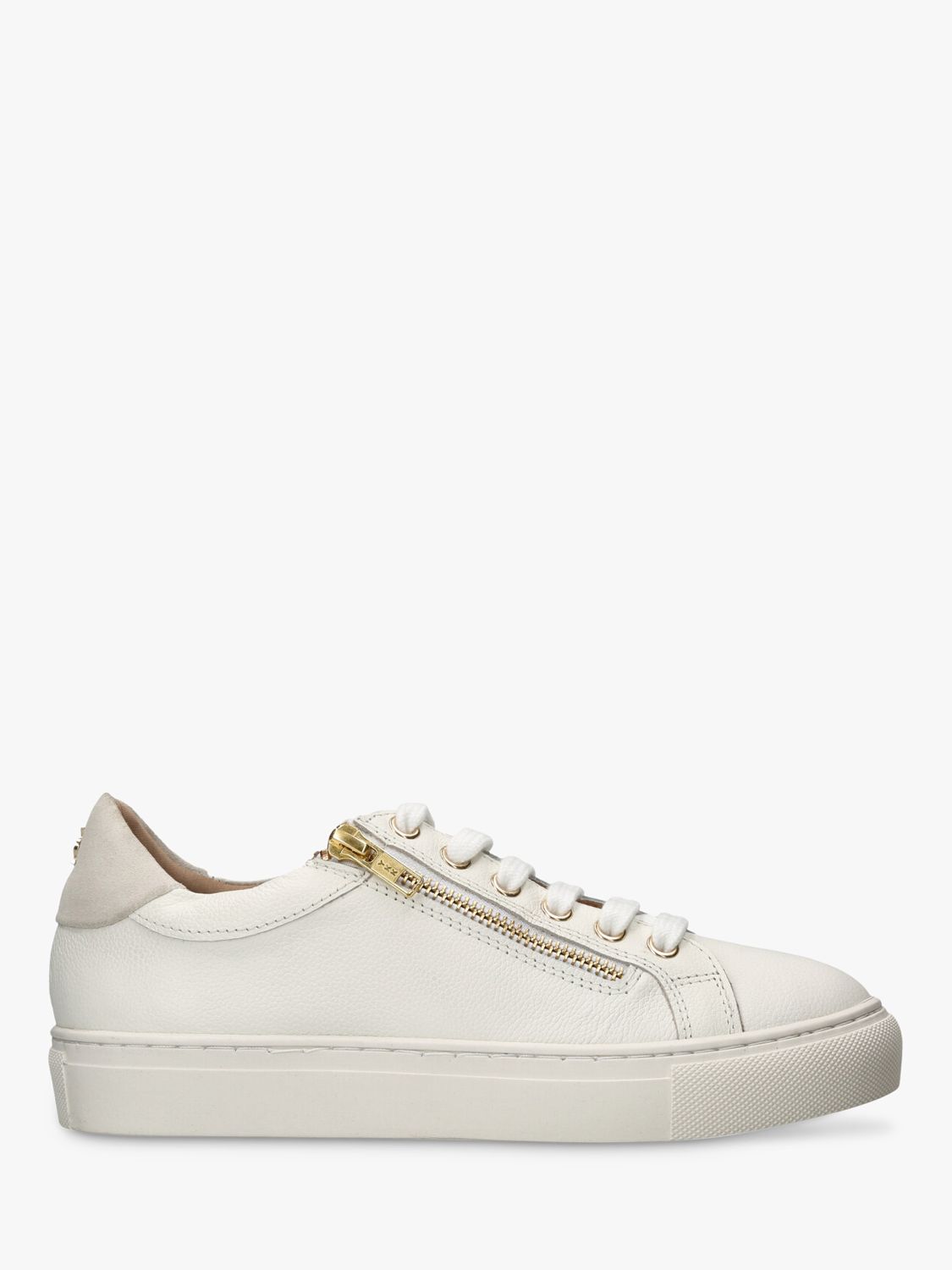 KG Kurt Geiger Dulwich Leather Zip Trainers, White at John Lewis & Partners