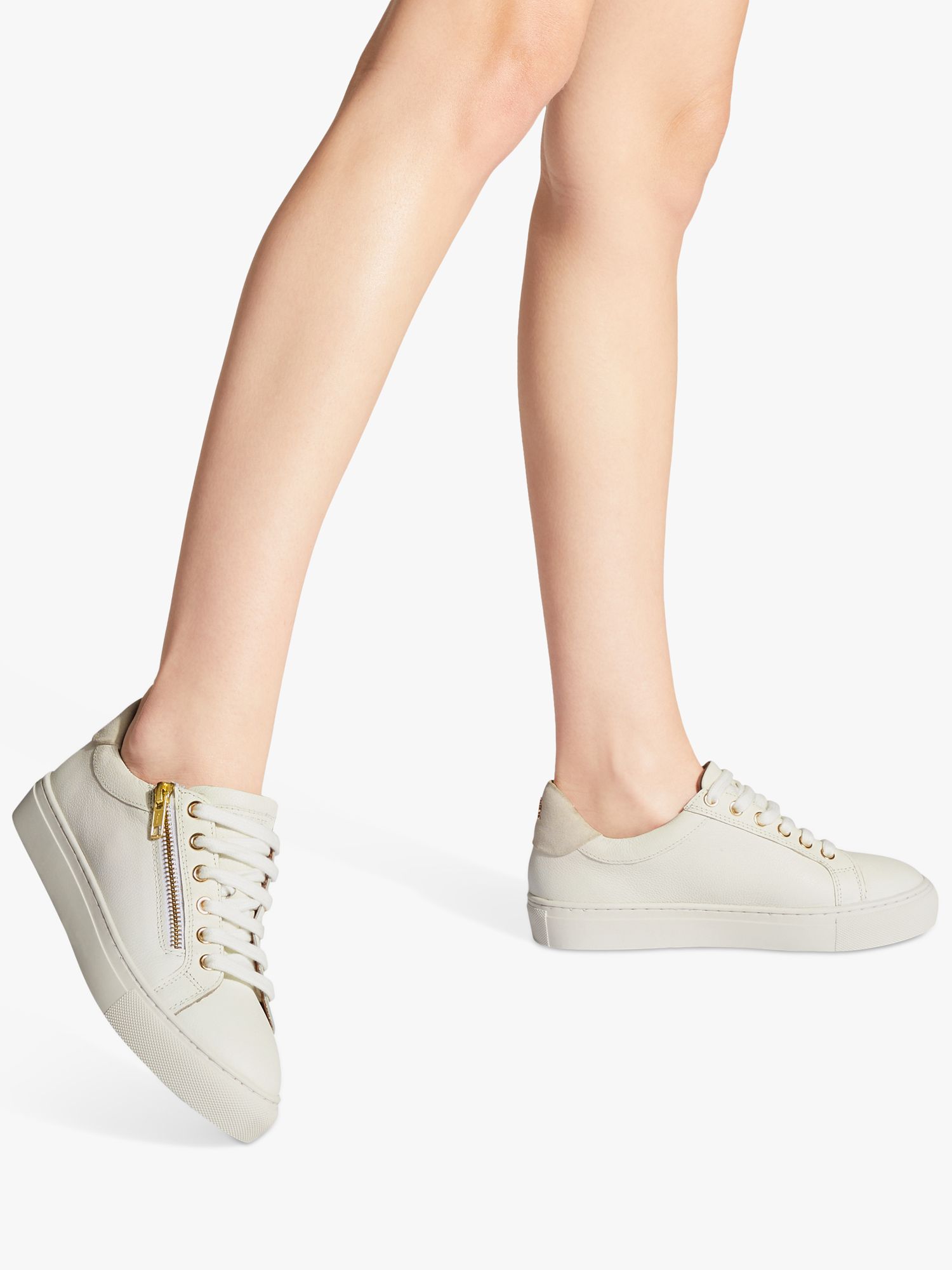 Buy KG Kurt Geiger Dulwich Leather Zip Trainers, White Online at johnlewis.com