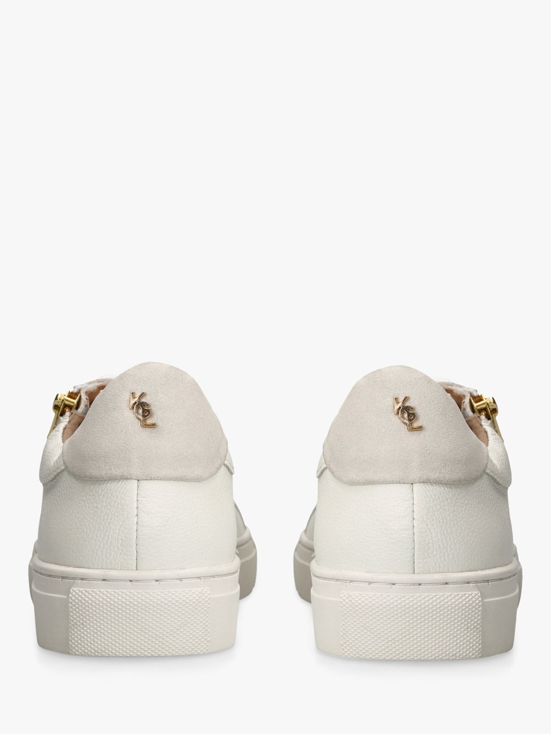 Buy KG Kurt Geiger Dulwich Leather Zip Trainers, White Online at johnlewis.com