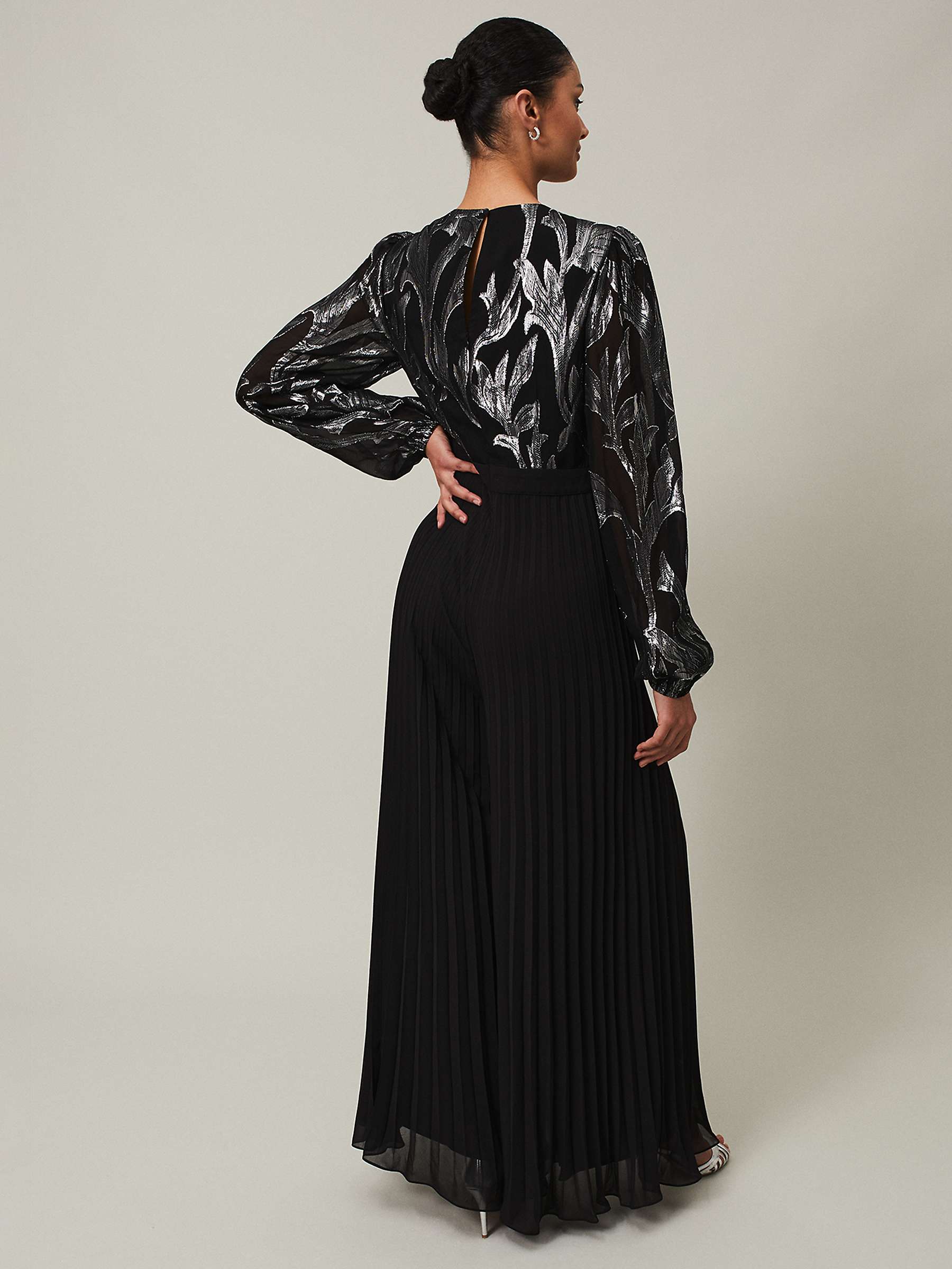 Buy Phase Eight Althea Wide Leg Jumpsuit, Black/Silver Online at johnlewis.com