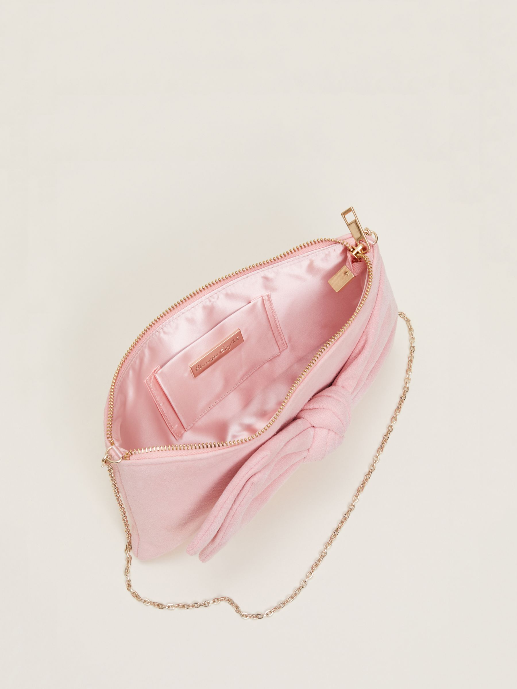 Buy Phase Eight Suede Bow Clutch, Pink Online at johnlewis.com