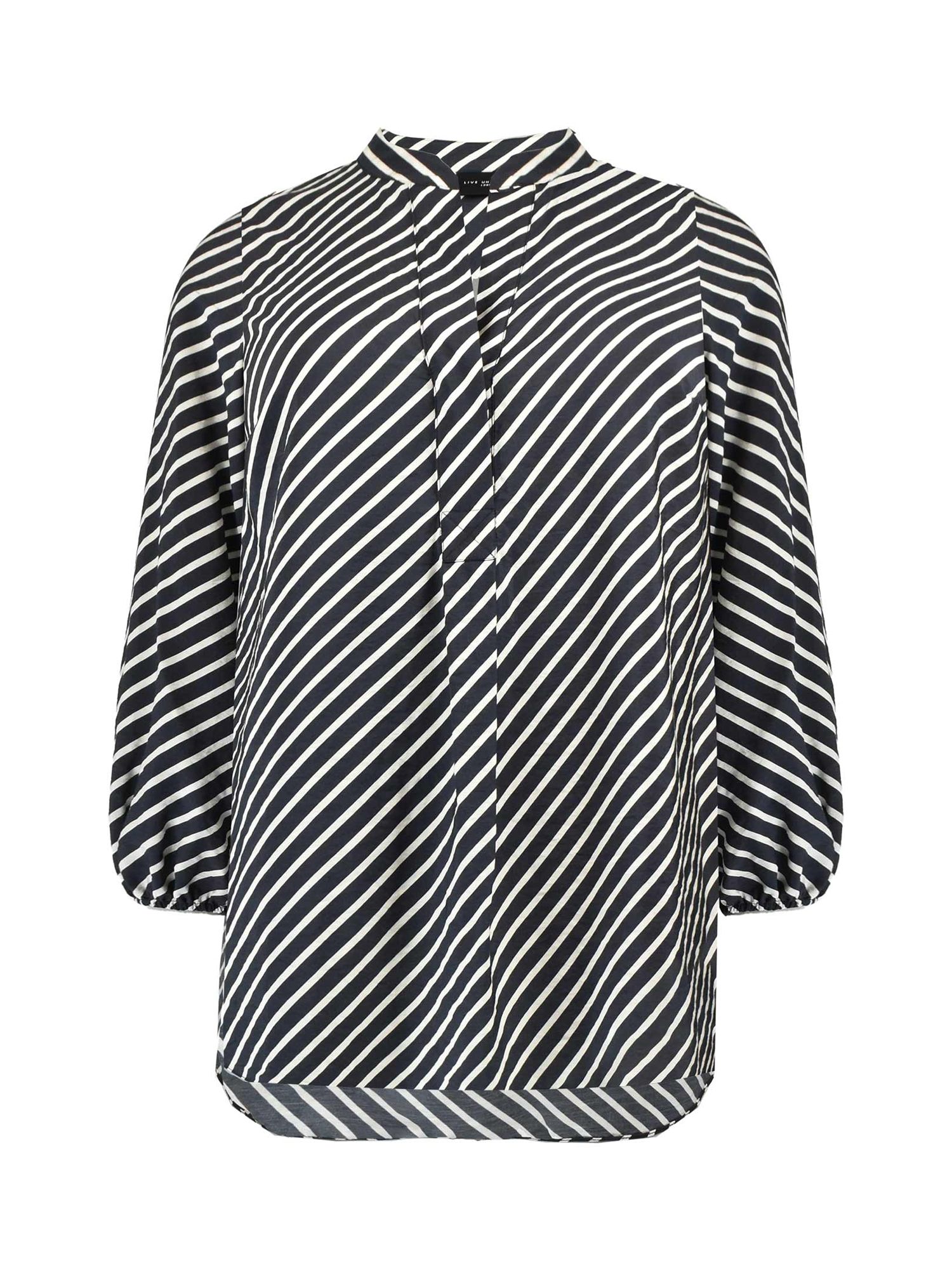 Live Unlimited Curve Diagonal Stripe Curved Hem Shirt, Black/Stone at ...