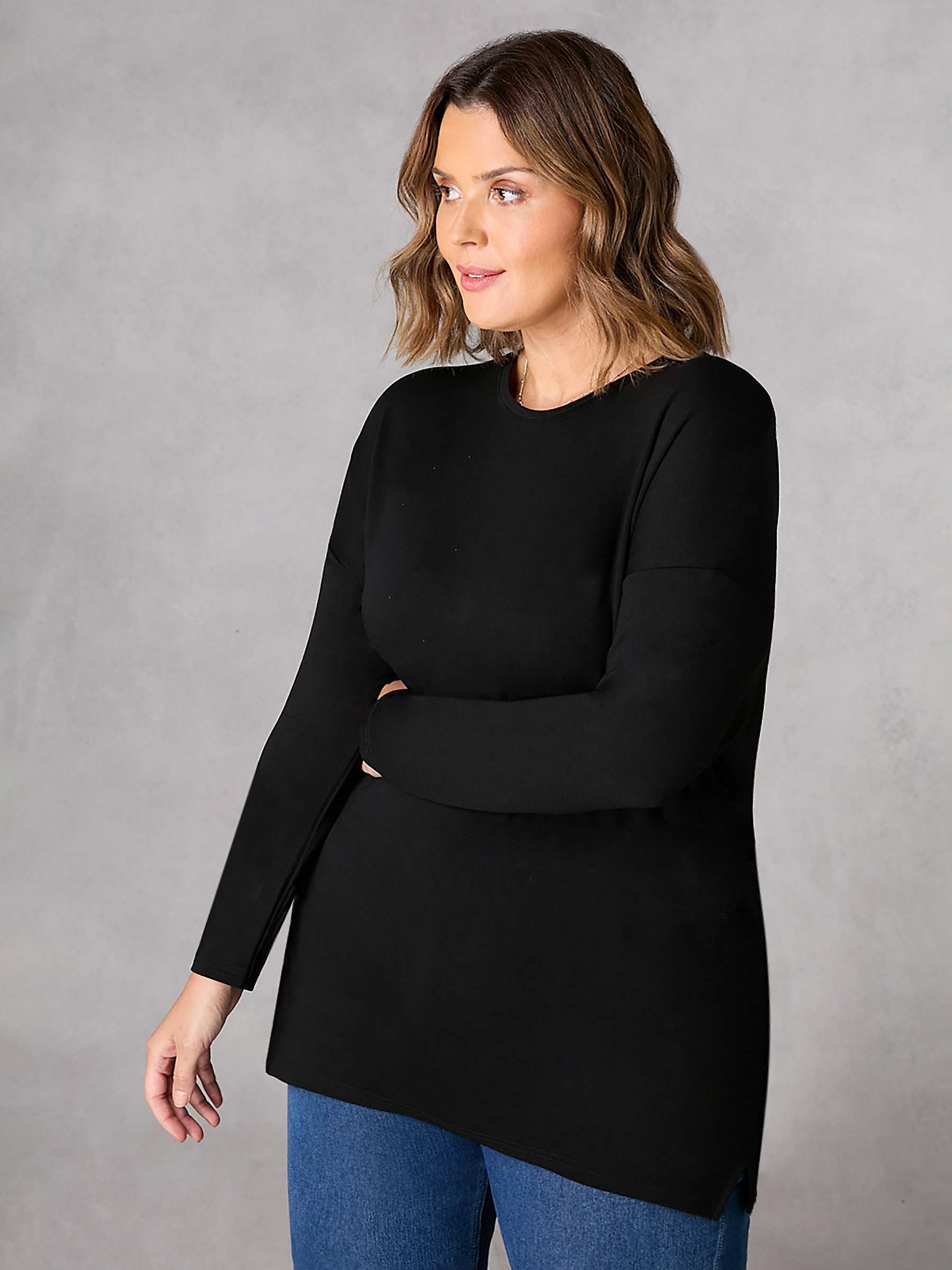 Buy Live Unlimited Curve Relaxed Jersey Top, Black Online at johnlewis.com