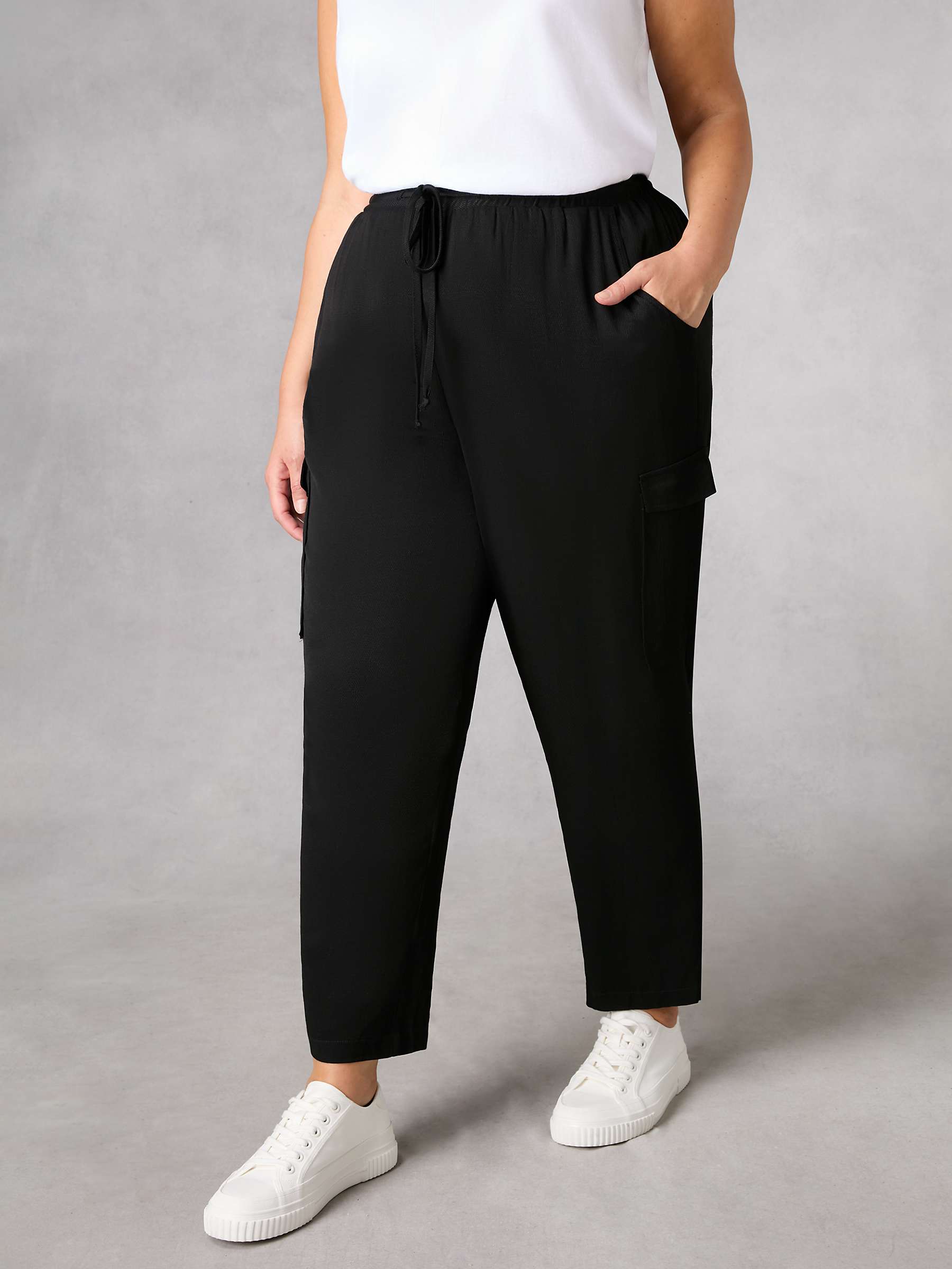 Buy Live Unlimited Curve Military Trousers, Black Online at johnlewis.com