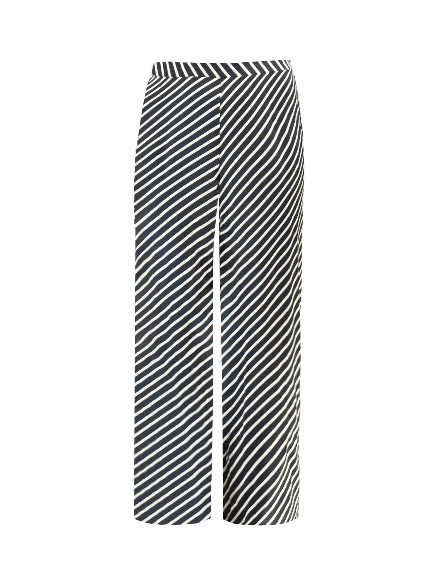 Live Unlimited Curve Diagonal Stripe Wide Leg Trousers, Black/Stone, 14