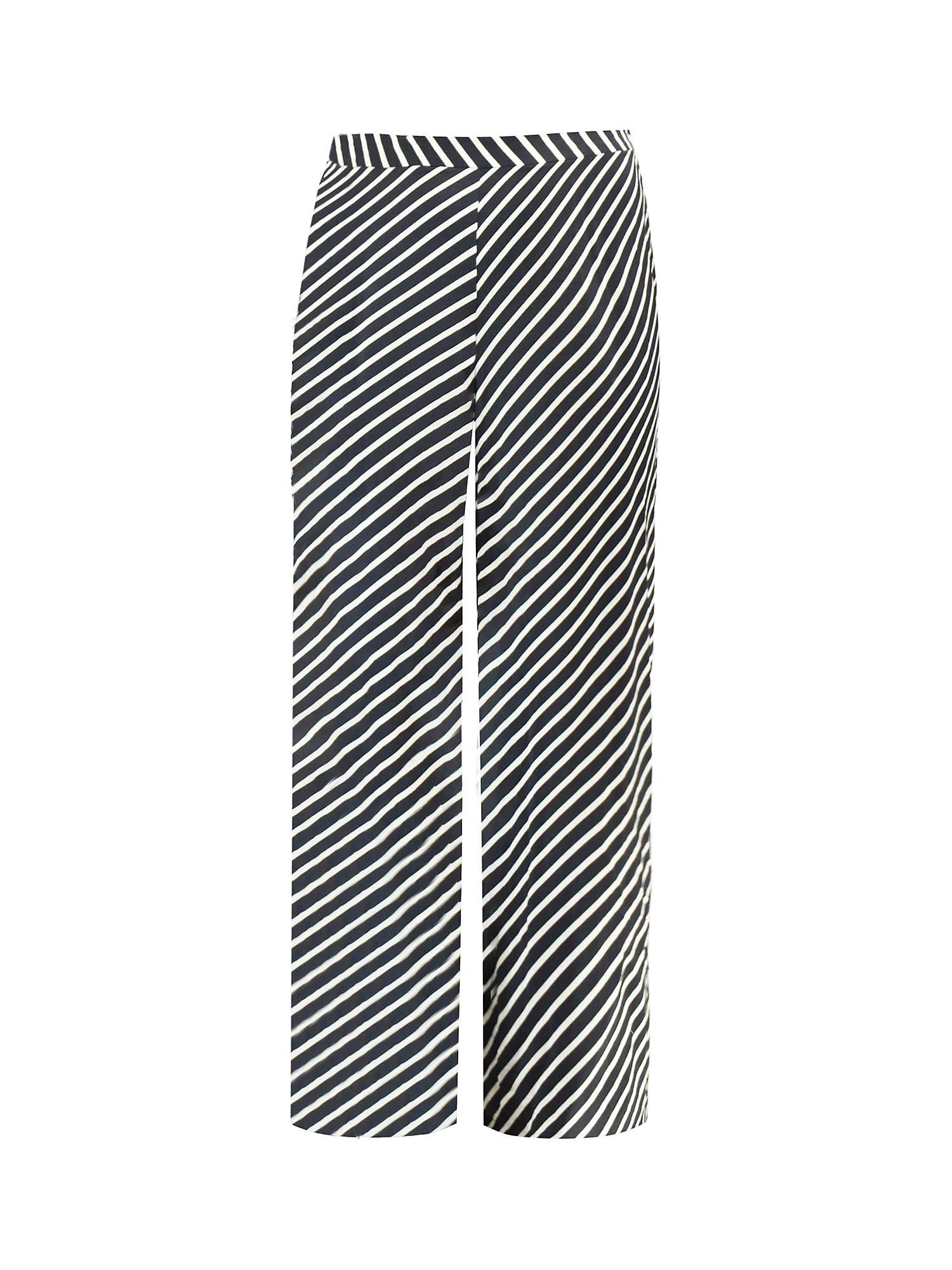Buy Live Unlimited Curve Diagonal Stripe Wide Leg Trousers, Black/Stone Online at johnlewis.com