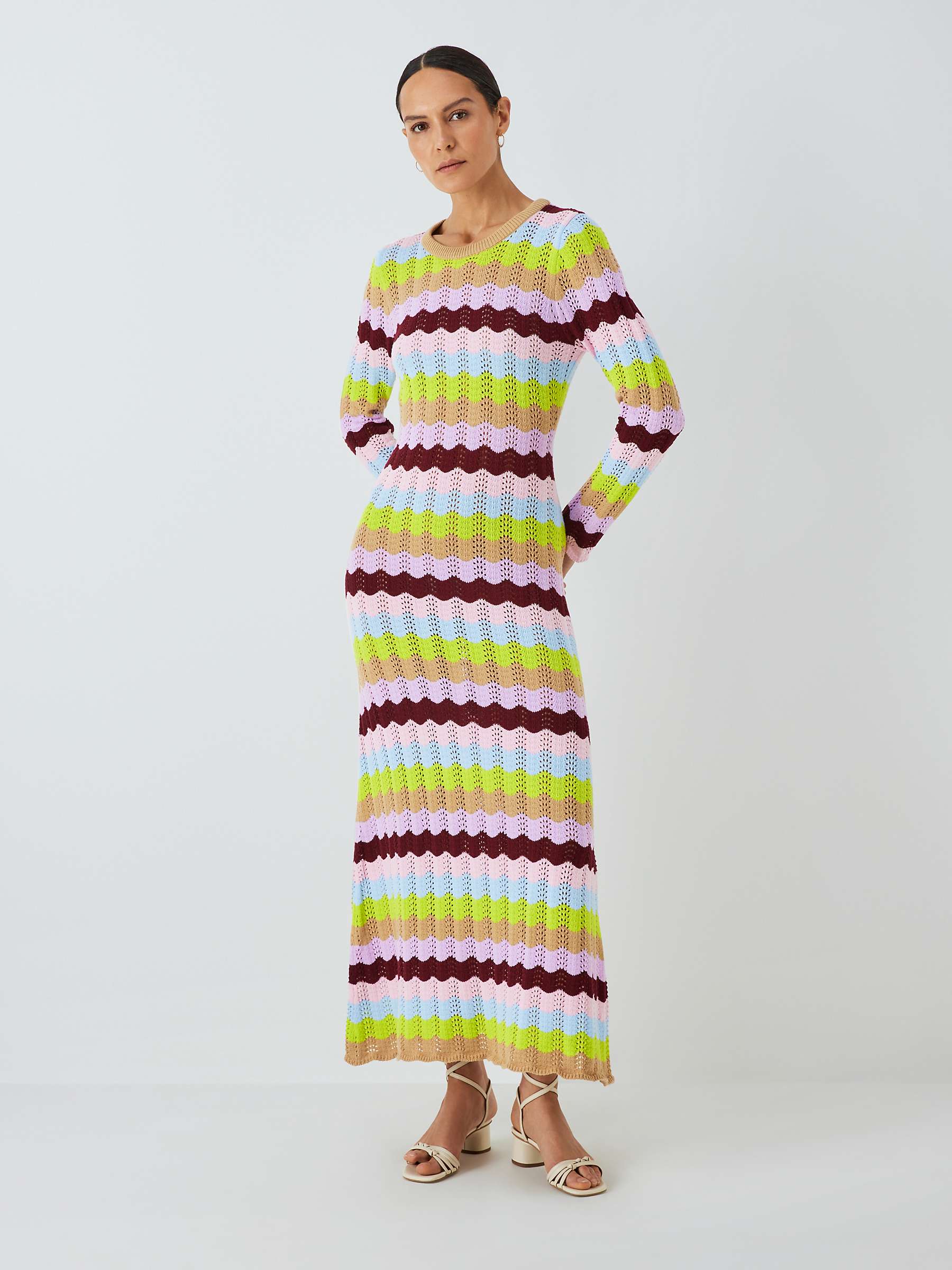 Buy Olivia Rubin Mirabel Wiggle Stripe Knit Maxi Dress, Multi Online at johnlewis.com