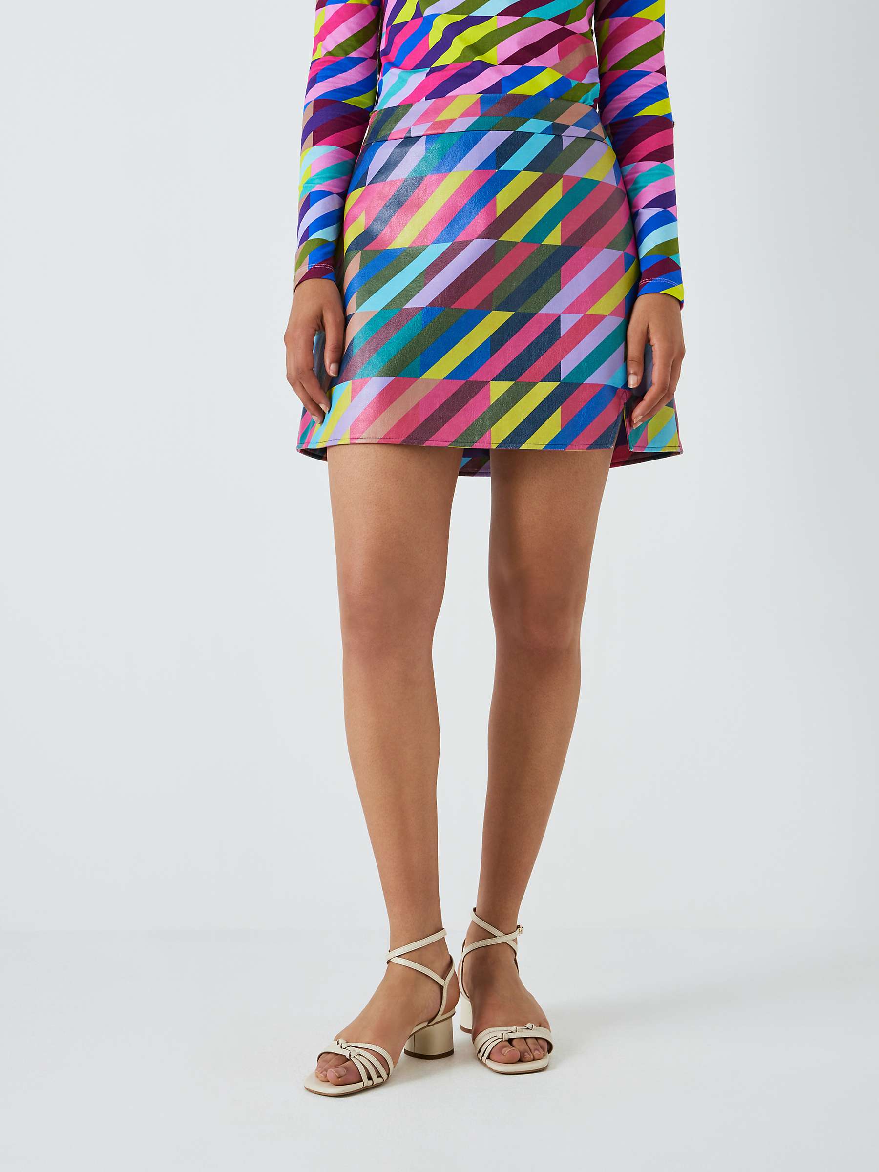 Buy Olivia Rubin Laurie Faux Leather Check Mini Skirt, Multi Online at johnlewis.com