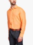 Simon Carter Plain Italia Linen Shirt, Orange