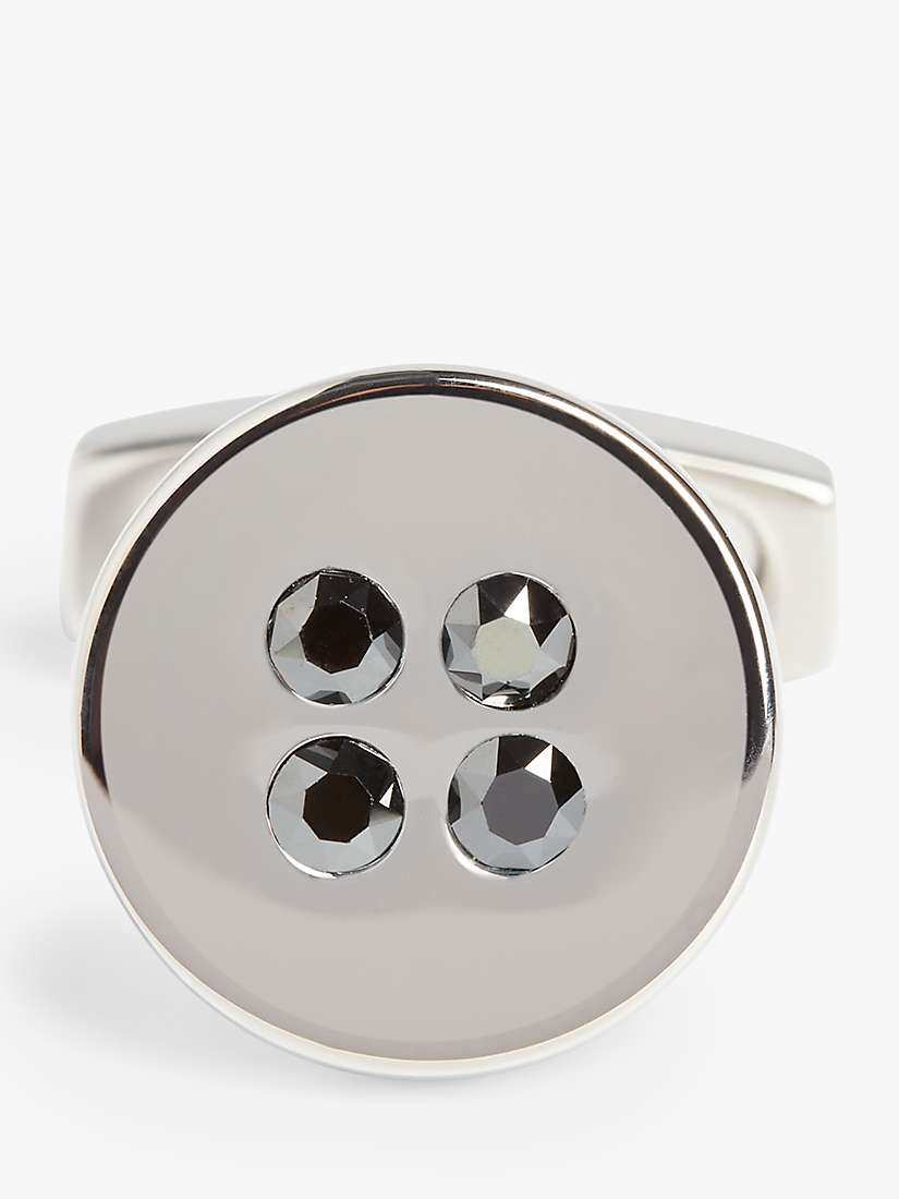 Buy Simon Carter Jet Hematite Crystal Button Cufflinks, Grey Silver Online at johnlewis.com
