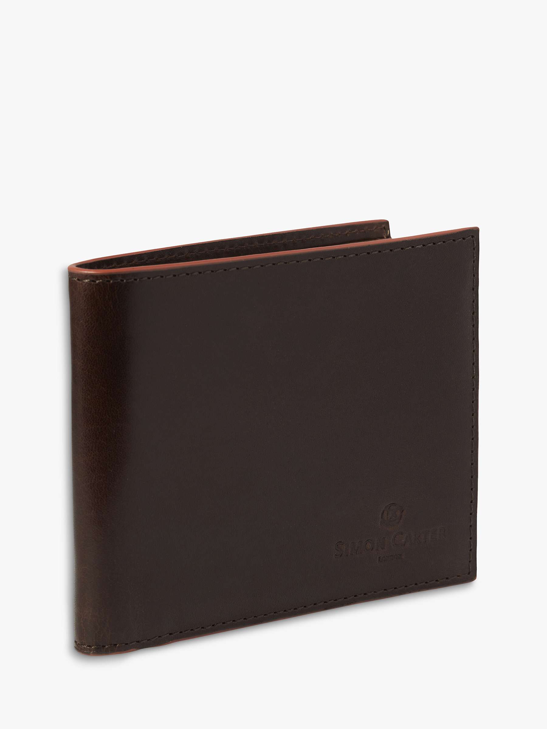 Simon Carter Edge Leather Wallet, Brown/Cinnamon at John Lewis & Partners
